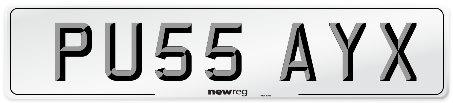PU55 AYX Number Plate from New Reg